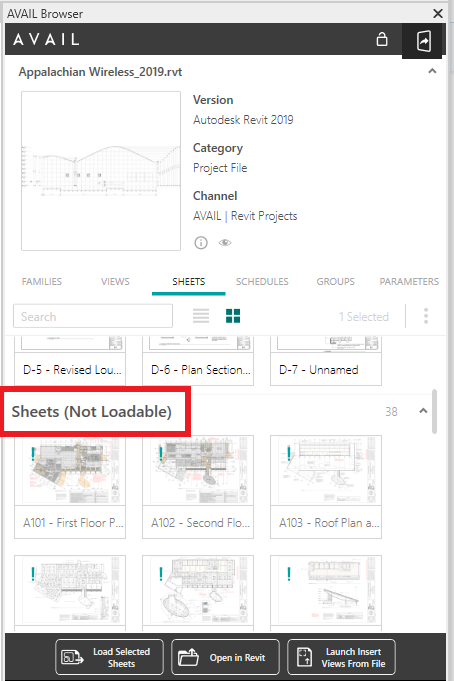 Not Loadable Sheets